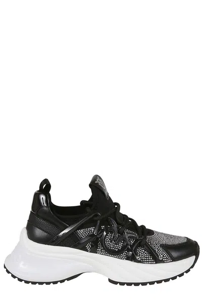PINKO LOVE BIRDS EMBELLISHED CHUNKY SNEAKERS
