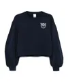 Pinko Cropped Sweatshirt With Voluminous Sleeves In Blue