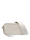 Pinko Love Birds Embossed-logo Tote Bag In Neutral