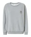 Pinko Love Birds-embroidered Cotton Sweatshirt In Gray