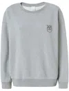 Pinko Love Birds-embroidered Cotton Sweatshirt In Grey