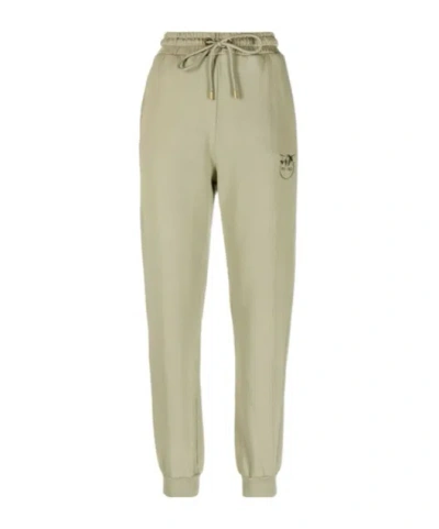 Pinko Love Birds Embroidered Cotton Track Pants