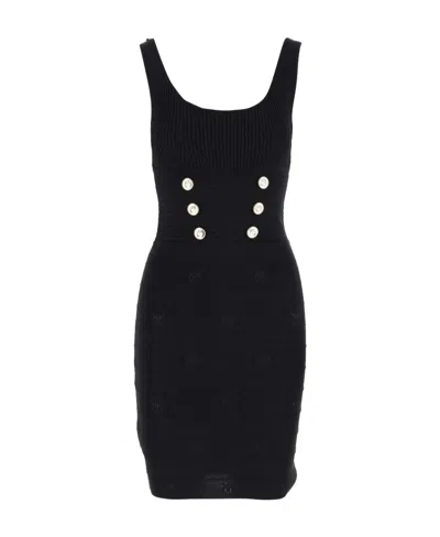 Pinko Love Birds-embroidered Midi Dress In Black