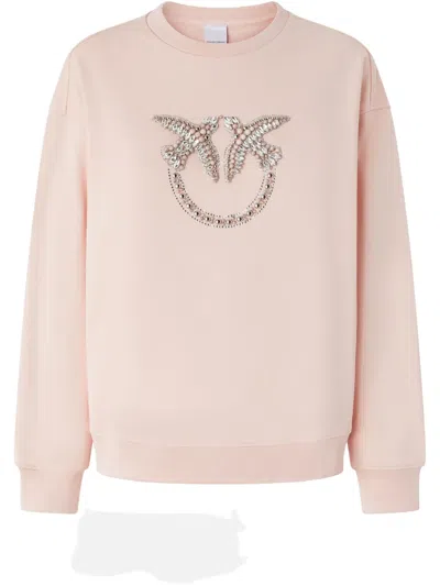 PINKO LOVE BIRDS-EMBROIDERED SWEATSHIRT