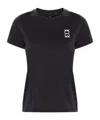 Pinko Love Birds Embroidery Cotton T-shirt In Black