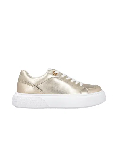 Pinko Laminated Sneakers In Platinum