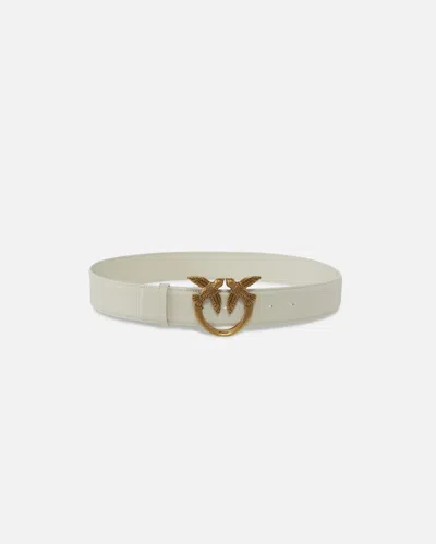 PINKO - LOVE BIRDS HIGH LEATHER BELT 4CM - L
