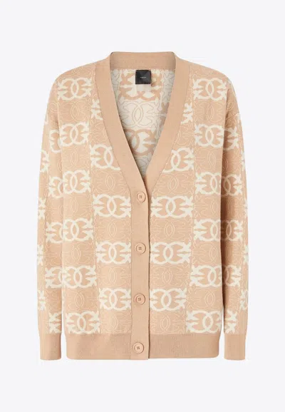 PINKO LOVE BIRDS INTARSIA KNIT CARDIGAN