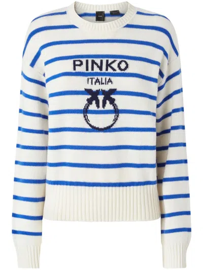 Pinko Love Birds-intarsia Sweater In Multi