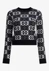 Pinko Love Birds Jacquard Sweater In Black