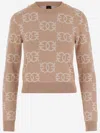 Pinko Jacquard Viscose Blend Crewneck Sweater In Multi