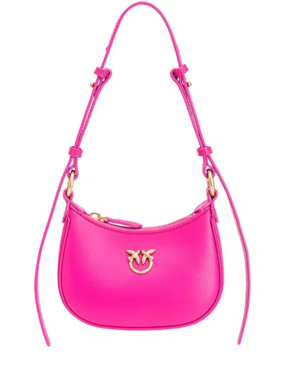 Pinko Love Birds Leather Bag In Pink