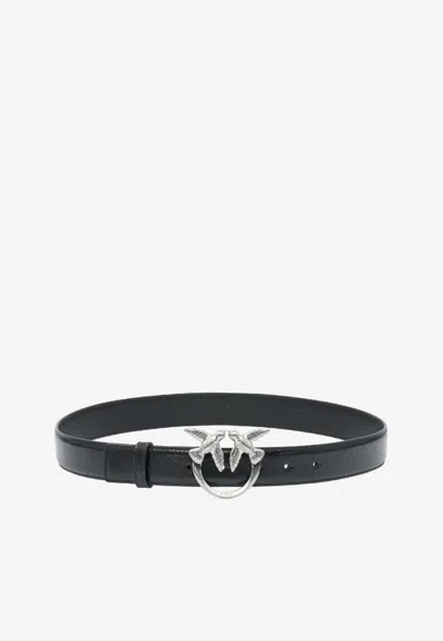 PINKO LOVE BIRDS LEATHER BELT
