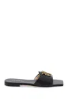 PINKO LOVE BIRDS LEATHER SLIDES