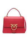 Pinko Mini Love Leather Tote Bag In Red