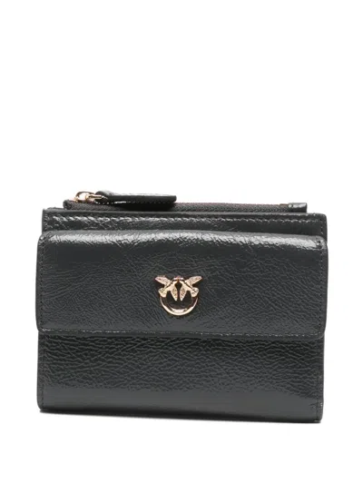 Pinko Black Calf Leather Bos Taurus Wallet