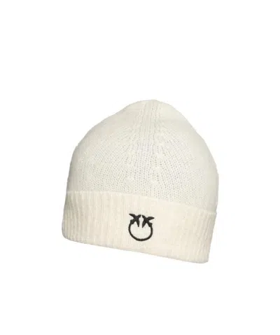 Pinko Love Birds Logo Beanie In White