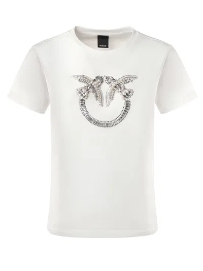 Pinko Love Birds Logo T-shirt In Animal Print