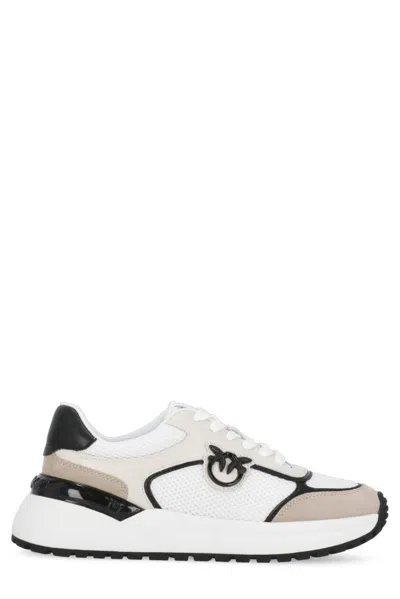 Pinko Love-birds-motif Panelled Trainers In White