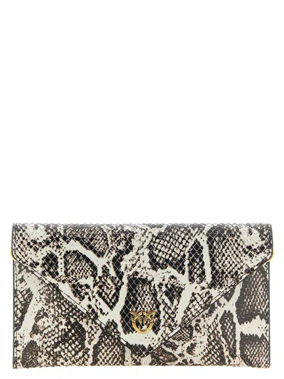 Pinko 'love Birds' Mini Clutch In Beige