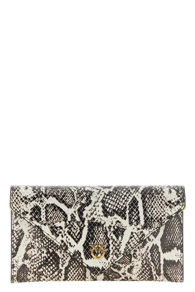 Pinko 'love Birds' Mini Clutch In Beige