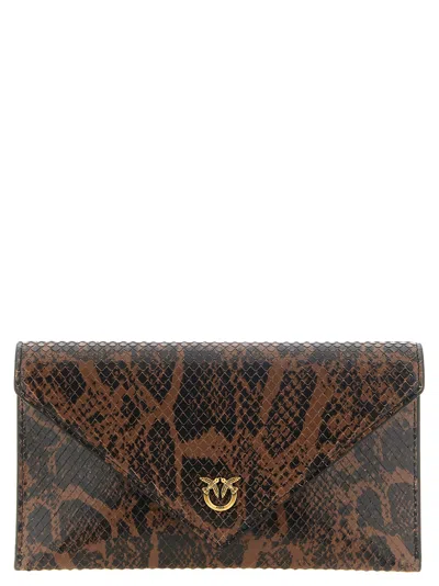 Pinko 'love Birds' Mini Clutch In Brown