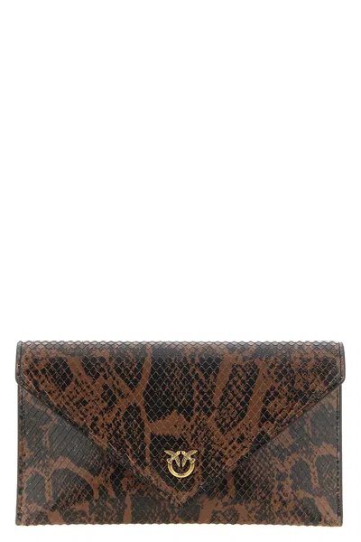 Pinko 'love Birds' Mini Clutch In Marrone