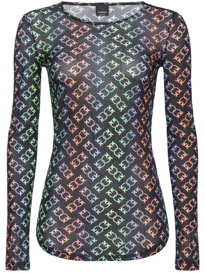 Pinko Long-sleeved Shirt With Logo In Multicolour