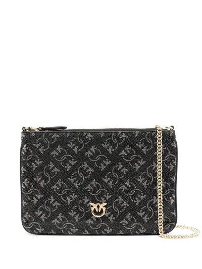 Pinko Classic-monogram Clutch Bag In Multicolor
