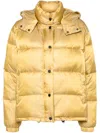 Pinko Zip-up Down Jacket In Yellow