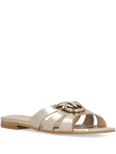 Pinko Love Birds-motif Sandals In Grey