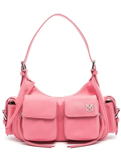 Pinko Love-birds-motif Shoulder-bag In Pink