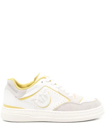 Pinko Women's Sneakers Mandy 08 In Leather With Lime Details For Women In Multi