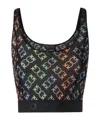 Pinko Love Birds-pattern Cropped Top In Black