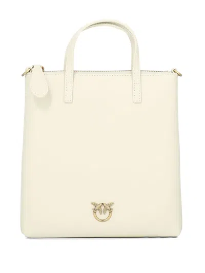 Pinko Love Birds-plaque Shoulder Bag In White