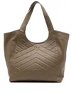 Pinko Quilted Chevron Tote Bag With Decorative Emblem