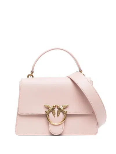 Pinko Love Birds-plaque Tote Bag In Rosa