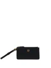 Pinko Porte-cartes Rectangulaire En Cuir Avec Dragonne In Black