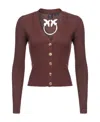 Pinko Gerippter Cardigan In Red