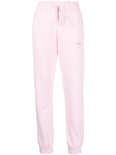 Pinko Love Birds-print Track Pants In Rosa
