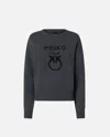 Pinko Love Birds Pullover In Gris/noir