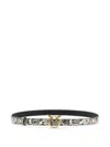 Pinko Python Print Leather Belt In White