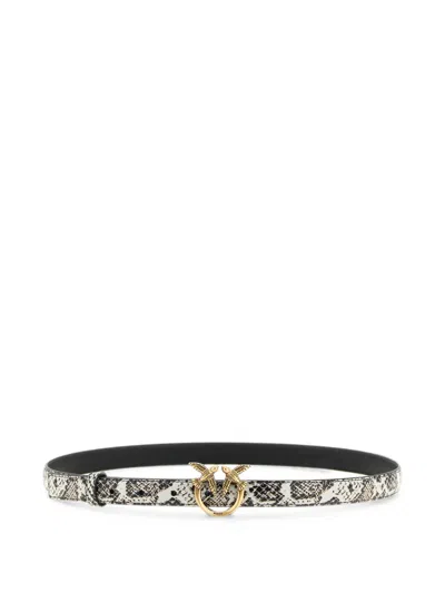 PINKO LOVE BIRDS PYTHON-PRINT BELT