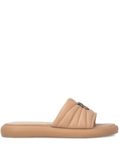 Pinko Love Birds Quilted Sandals In Neutral