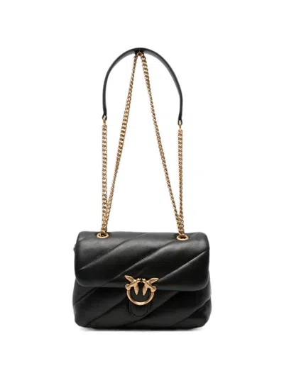 Pinko Love Birds Quilted Shoulder Bag In Black