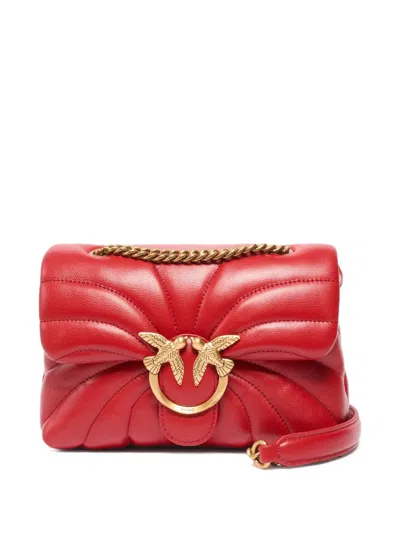 Pinko Love Birds Quilted Shoulder Bag In Red