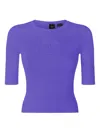 Pinko Love Birds Ribbed Top In Purple