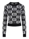 Pinko Gypsies Cropped Sweater Black/white In Black