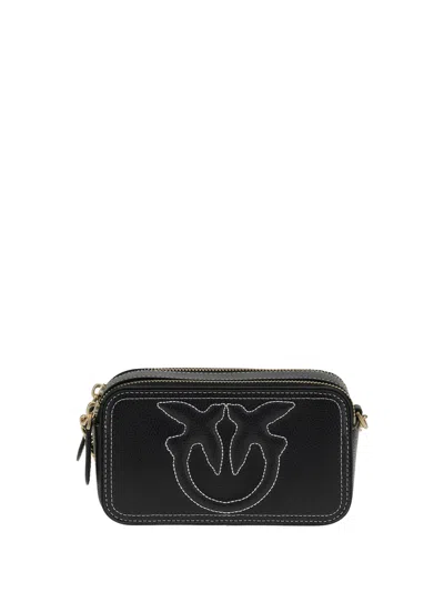 Pinko Love Birds Shoulder Bag In Black