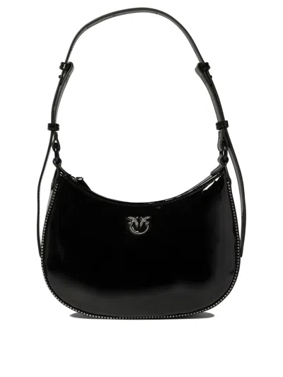 Pinko "love Birds" Shoulder Bag In Black
